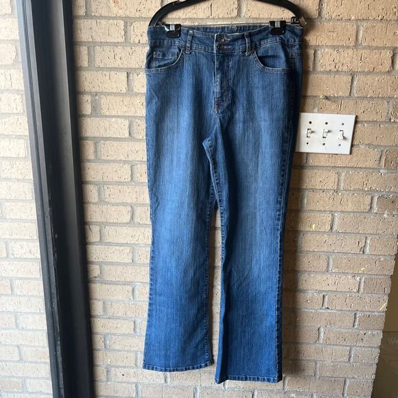 BANDOLINO BLU Arianna Women's Jeans Size 12 Medium Wash Flap Pockets - Picture 3 of 9